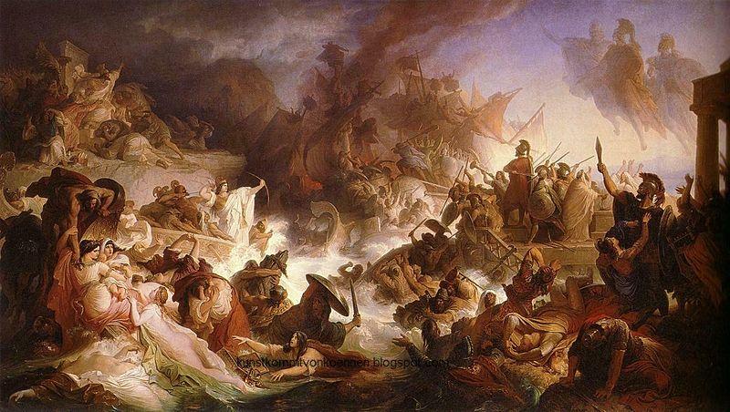 Wilhelm von Kaulbach Battle of Salamis oil painting picture